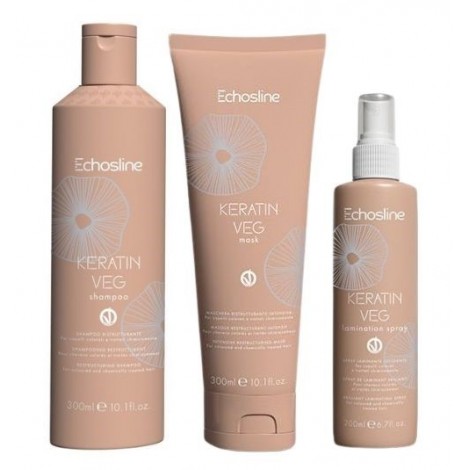 Echosline Keratin Veg Laminating polishing spray Ламиниращ спрей с кератин и арган за суха и третирана коса без отмиване 200ml